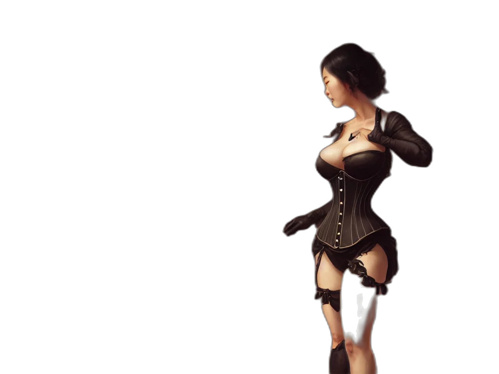 dress, staff, weapon, 3d render, concept art, fantasy art, pixel art, dark transparent PNG cut-out