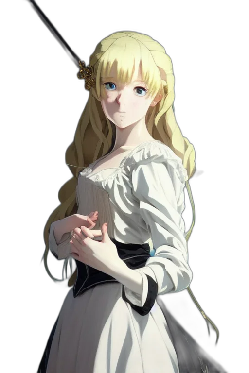 dress, staff, crown, flower transparent PNG cut-out