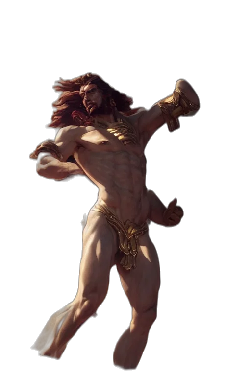 creature, sword, animal, hair, concept art, fantasy art, photorealistic, comic book art transparent PNG cut-out