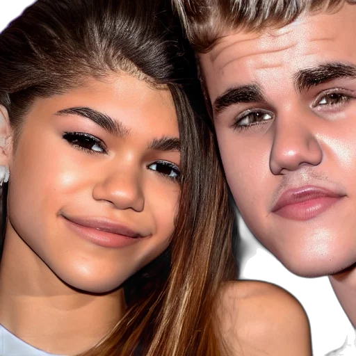 justin, bieber, zendaya, romantic transparent PNG cut-out