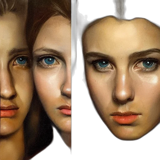 face, mask, jewelry, crown, photorealistic, oil painting, 3d render, fantasy art transparent PNG cut-out