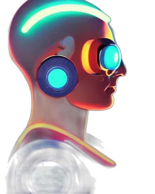 robot, mask, face, cyberpunk transparent PNG cut-out