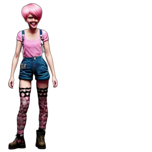 concept art, pixel art, 3d render, cyberpunk, full, body, pose, pixar transparent PNG cut-out