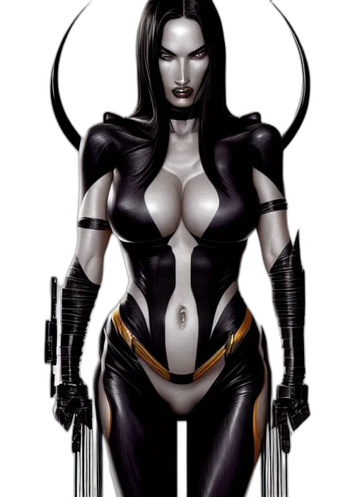 robot, comic book art, concept art, fantasy art, cyberpunk, symmetry, gantz, portrait transparent PNG cut-out