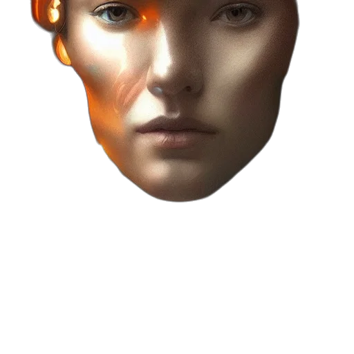 face, mask, crown, robot, photorealistic, 3d render, concept art, fantasy art transparent PNG cut-out