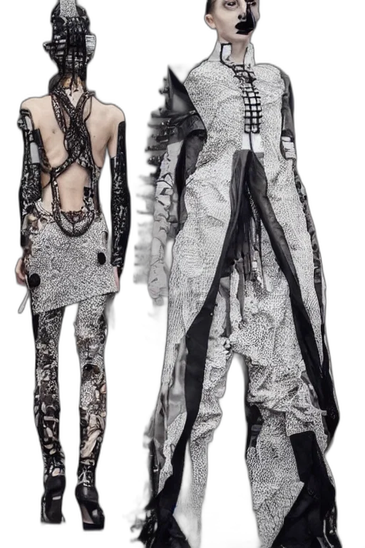 jacket, cyberpunk, concept art, monochrome transparent PNG cut-out