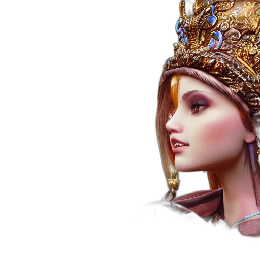 crown, jewelry, 3d render, fantasy art, photorealistic, concept art, golden, beautiful transparent PNG cut-out