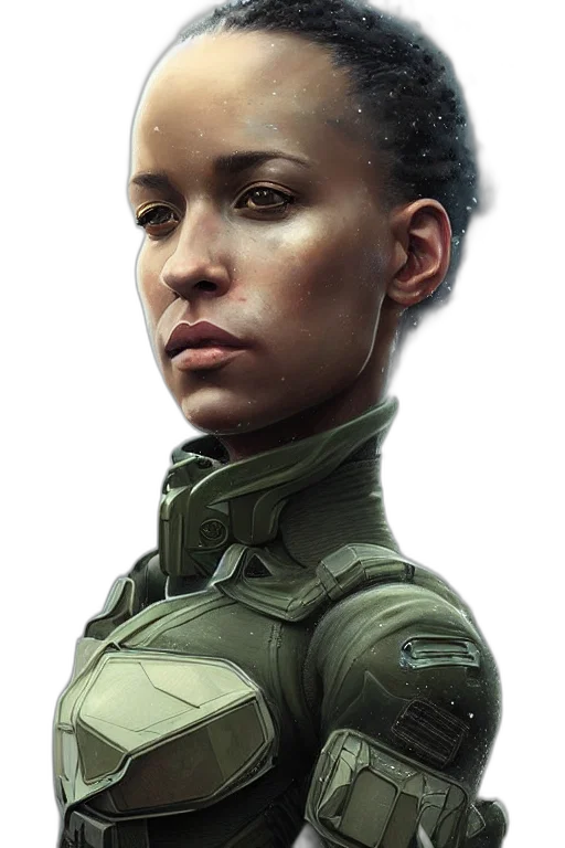 face, jacket, concept art, photorealistic transparent PNG cut-out