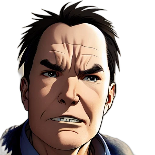 face, comic book art, concept art, cartoon transparent PNG cut-out