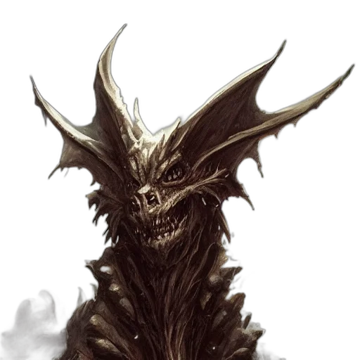 dragon, creature, mask, staff transparent PNG cut-out