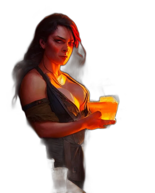 dress, dragon, sword, concept art transparent PNG cut-out
