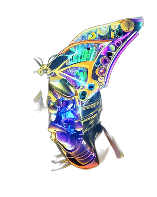 weapon, shoes, dragon, robot, concept art, fantasy art, vaporwave, 3d render transparent PNG cut-out