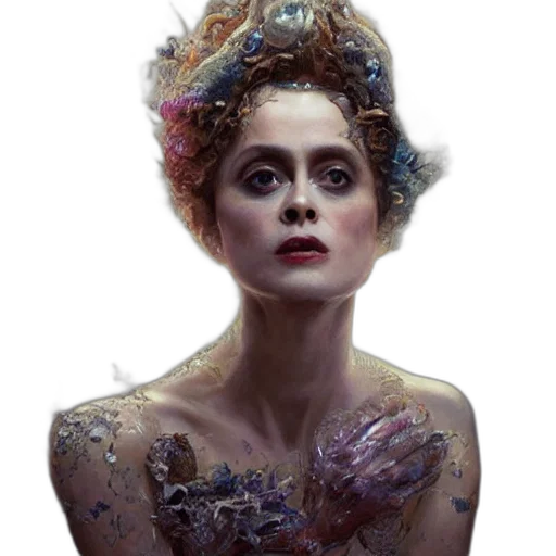 crown, dress, face, creature, concept art, fantasy art, photorealistic, comic book art transparent PNG cut-out