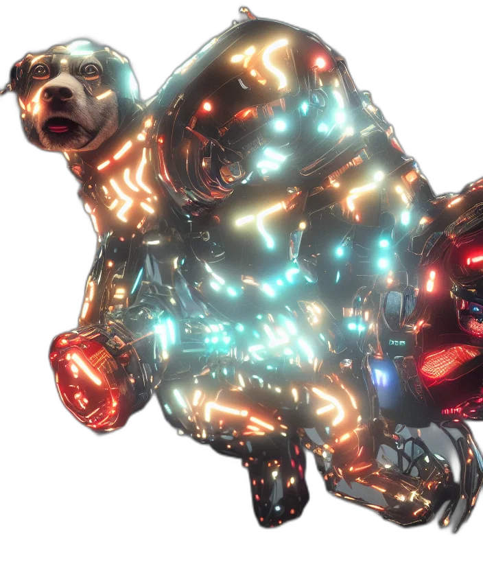 animal, robot, creature, 3d render, concept art, japanese, model, cyborg transparent PNG cut-out
