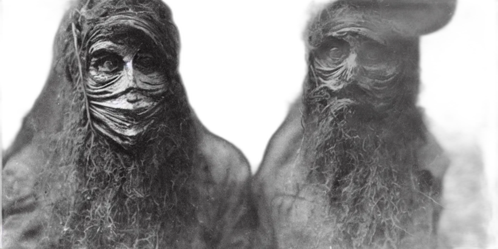 mask, face, hair, creature, photorealistic, hermit, wearing, scary transparent PNG cut-out