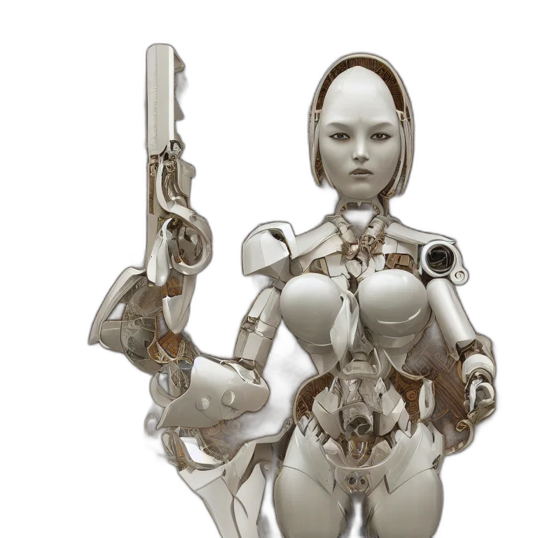 robot, concept art, 3d render, cyberpunk transparent PNG cut-out