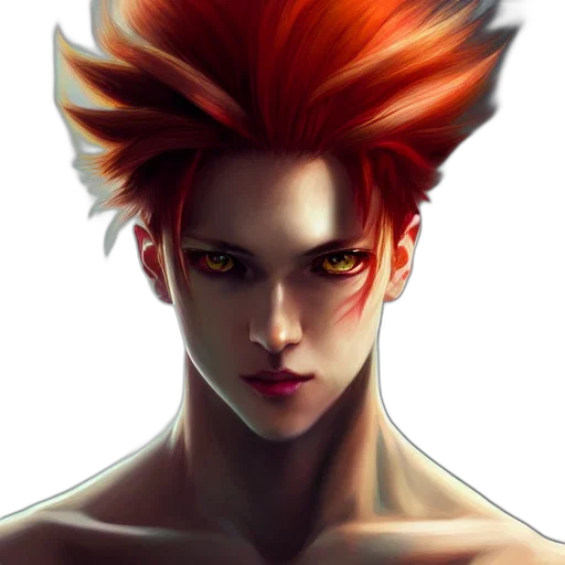 face, mask, fantasy art, concept art, anime, photorealistic, red, portrait transparent PNG cut-out