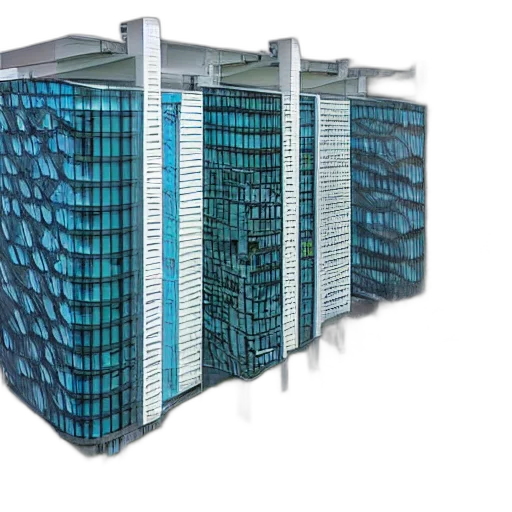 building, 3d render, kpn, future transparent PNG cut-out
