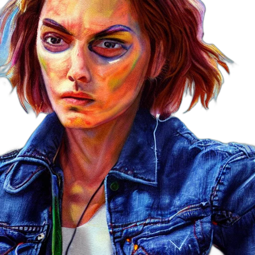 jacket, face, photorealistic, oil painting transparent PNG cut-out