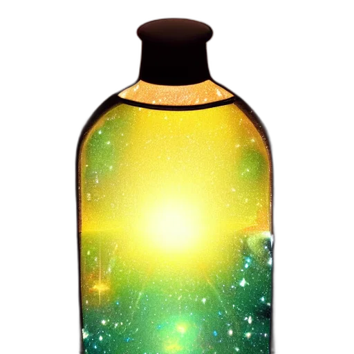 bottle, dress, fantasy art, concept art, 3d render, vaporwave, outer space, galaxies transparent PNG cut-out