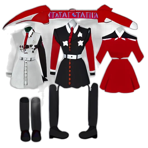 jacket, concept art, 3d render, red transparent PNG cut-out