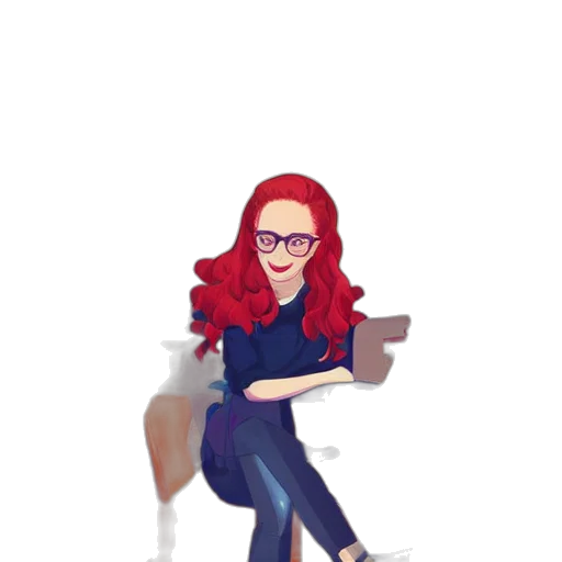 cartoon, pixel art, concept art, fantasy art, red, madelyn, petsch, woman transparent PNG cut-out