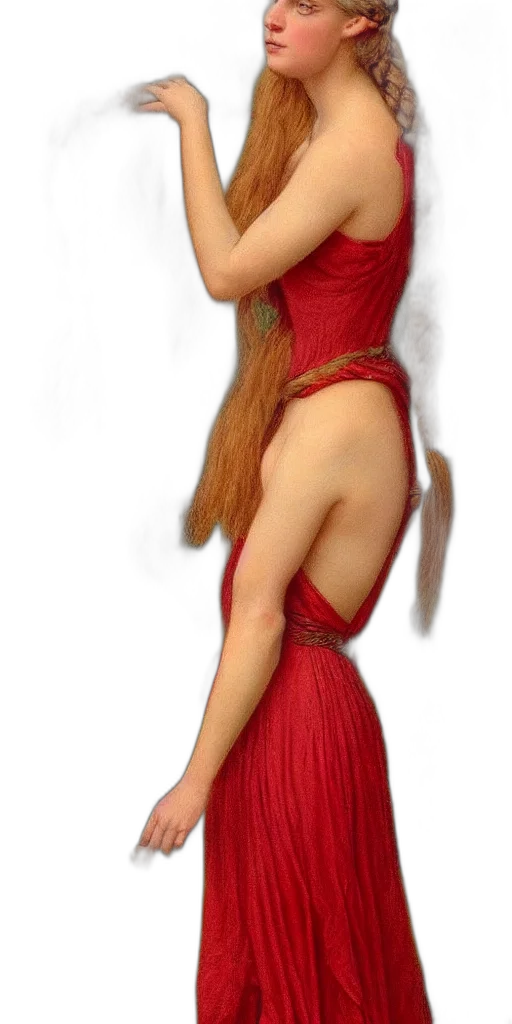 dress, staff, hair, hat transparent PNG cut-out
