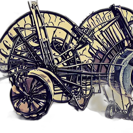 weapon, car, concept art, fantasy art, 3d render, comic book art, leviticus, blue transparent PNG cut-out