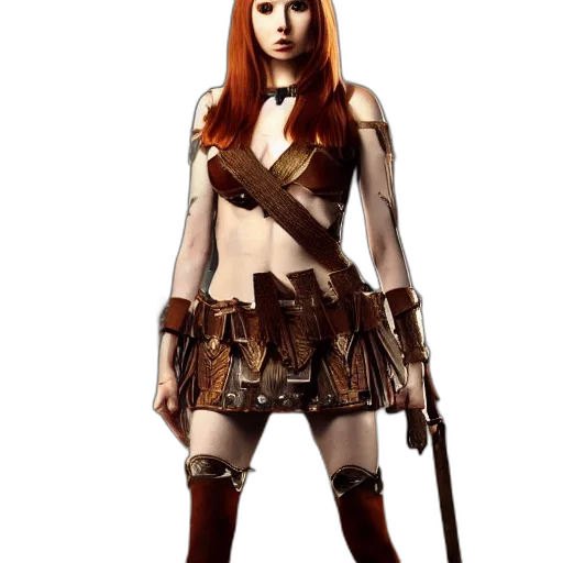 staff, sword, dress, fantasy art, concept art, comic book art, 3d render, earth tones transparent PNG cut-out