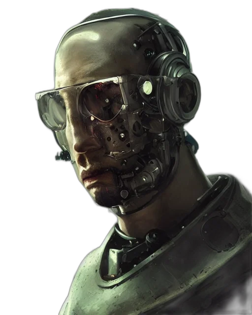 robot, face, mask, staff transparent PNG cut-out