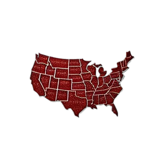 red, map, united, states, made, out, sushi, table transparent PNG cut-out