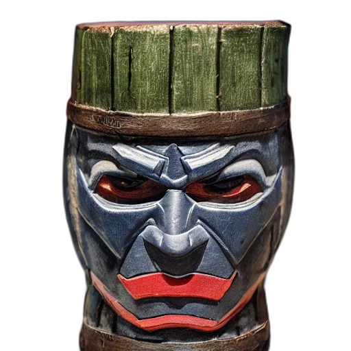 mask, face, bottle, staff, concept art, 3d render, photorealistic, fantasy art transparent PNG cut-out