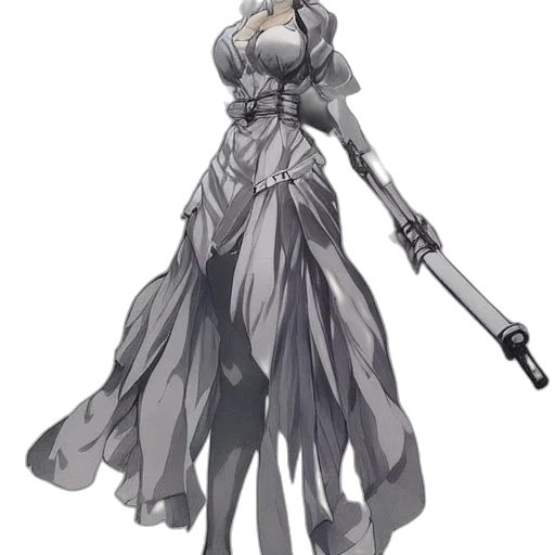 dress, staff, weapon, sword, concept art, fantasy art, pixel art, anime transparent PNG cut-out