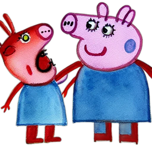 mask, concept art, 3d render, watercolor, cartoon, peppa, pig, her transparent PNG cut-out