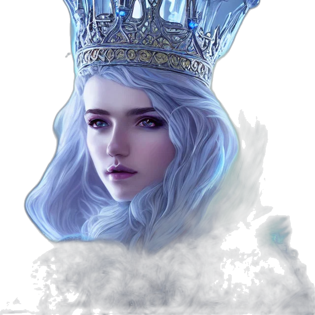 crown, face, hat, fantasy art, concept art, photorealistic, pixel art, blue transparent PNG cut-out