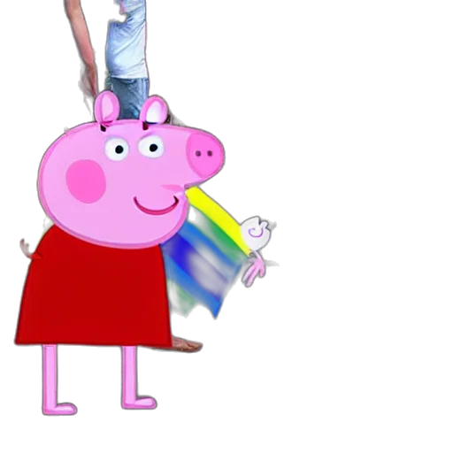 dress, staff, animal, hat, 3d render, cartoon, concept art, peppa transparent PNG cut-out
