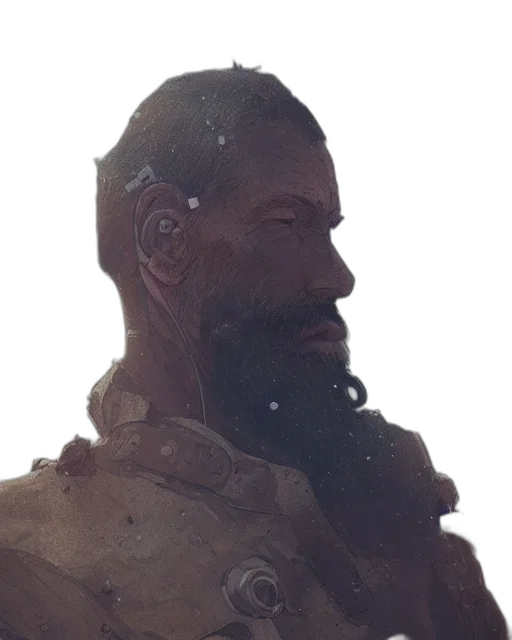 face, mask, staff, robot, concept art, 3d render, fantasy art, photorealistic transparent PNG cut-out