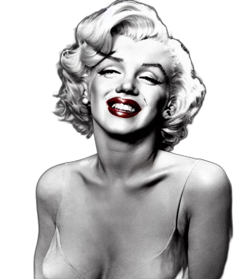 photorealistic, cartoon, comic book art, 3d render, marilyn, monroe, year, 2175 transparent PNG cut-out
