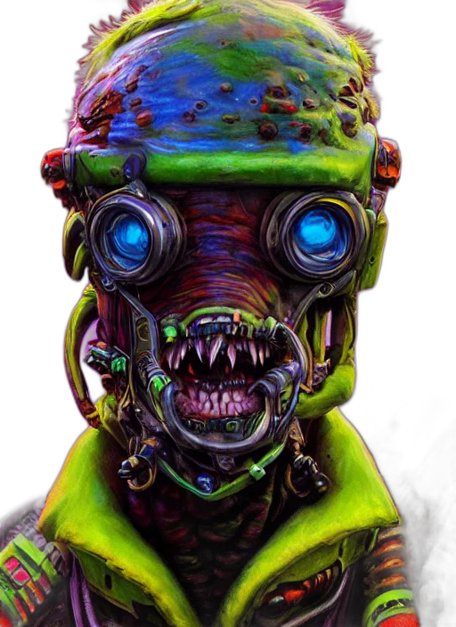 robot, mask, creature, face, concept art, cyberpunk, 3d render, comic book art transparent PNG cut-out