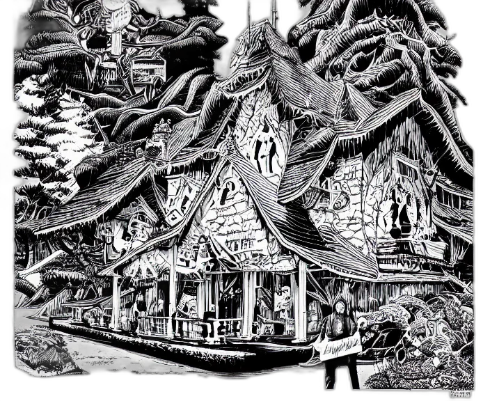 dragon, creature, animal, building, concept art, comic book art, fantasy art, cartoon transparent PNG cut-out