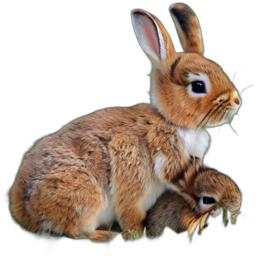 animal, food, photorealistic, oil painting, cute, baby, bunnies transparent PNG cut-out
