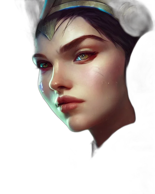 face, mask, crown, robot, fantasy art, concept art, photorealistic, oil painting transparent PNG cut-out