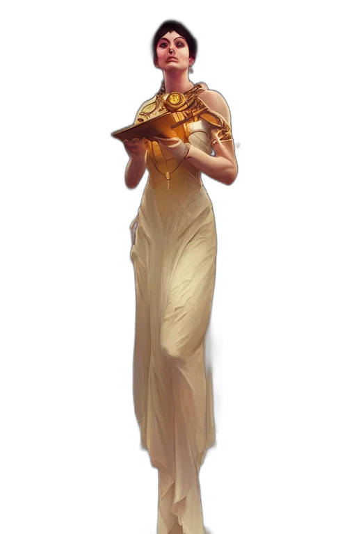 dress, staff, weapon, crown transparent PNG cut-out