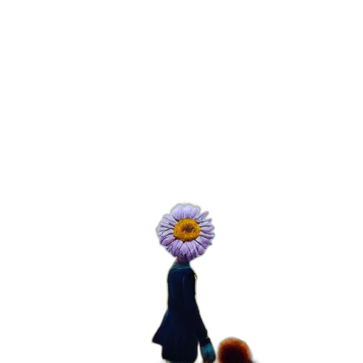 flower, dress, staff, creature transparent PNG cut-out