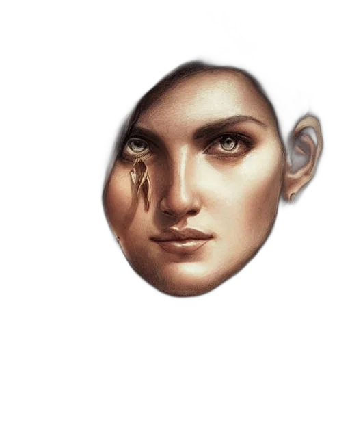 face, mask, jewelry, robot, photorealistic, 3d render, concept art, fantasy art transparent PNG cut-out
