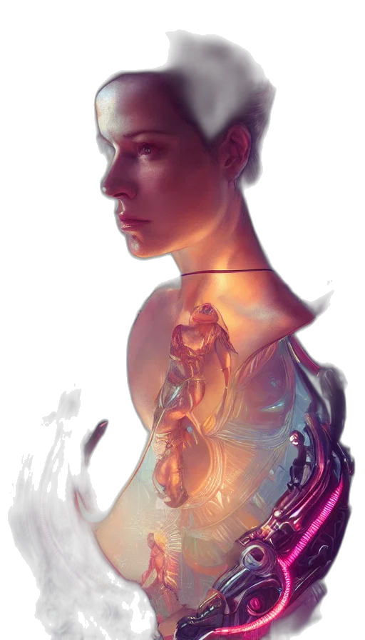 robot, creature, dress, face transparent PNG cut-out