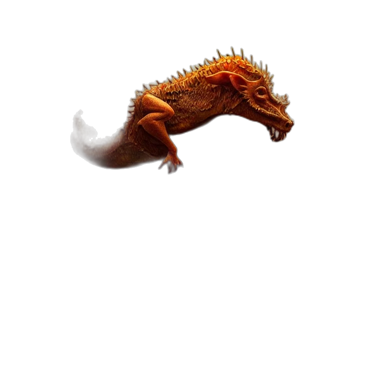 dragon, creature, animal, staff transparent PNG cut-out