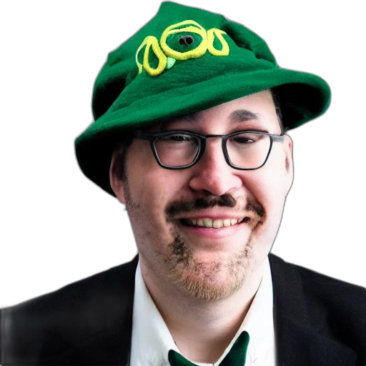 hat, staff, crown, face, green, professional, photo, cthulhu transparent PNG cut-out