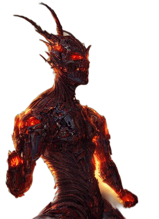 creature, robot, staff, dragon transparent PNG cut-out