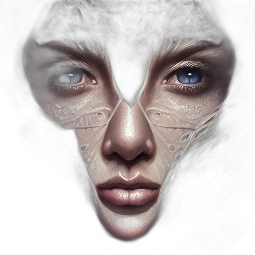 face, mask, creature, robot, photorealistic, fantasy art, concept art, 3d render transparent PNG cut-out